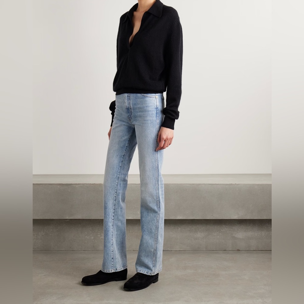 KHAITE Danielle - Blue Boot Cut Flare Pants
